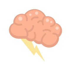 Brain innovation idea icon flat isolated vector
