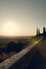 Sunset in Val D'Orcia, Tuscany, Italy