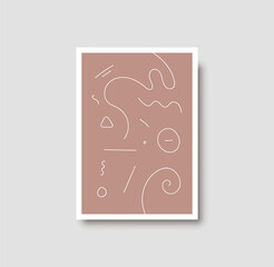 Abstract creative minimalist artistic hand painted composition ideal for wall decoration, as postcard or brochure design, vector illustration. Geometric minimal poster for wall art