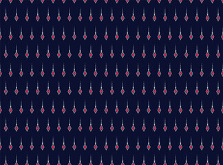 Fototapeta premium Dark Blue and red Geometric ethnic pattern traditional Textures for shirt, skirt,carpet,wallpaper,clothing,wrapping,Batik,fabric,clothes, sheets,design of Dark triangles Vector illustration embroidery