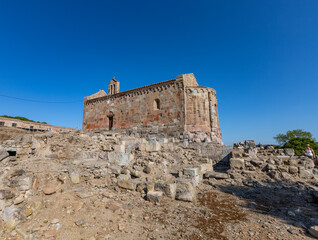 Fototapeta na wymiar Romanesque Church of San Lussorio, Oristano, Sardinia, Italy