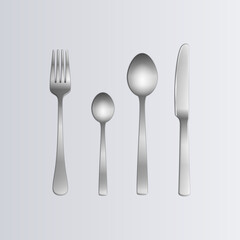 Set of cutlery. Fork Spoon Knife. Vector illustration.