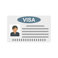 Visa card icon flat isolated vector