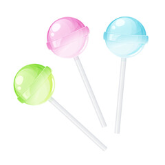 ロリポップのイラスト_棒付きキャンディー