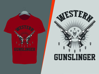 Western Gunslinger T Shirt Design
