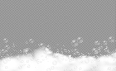 Set bath foam with shampoo bubbles, soap.