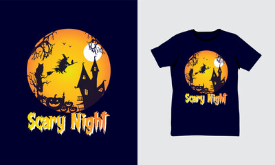 Halloween Tshirt Design Template | halloween | scary night t-shirt