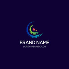 Illustration vector graphic of Creative logo.  Splatter art. Colorfull style. Aplication icon. Design inspiration. Fit to your Digital media, Business, Company etc