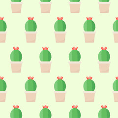 This is a seamless pattern texture of the house plants on a light background. 