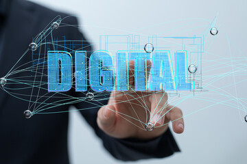 Big data and artificial intelligence concept. Machine learning and cyber mind domination