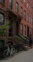 Fototapeta na wymiar Bike in Front of Brooklyn Apartment