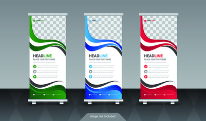 Business roll up banner, standee business banner template