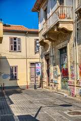 Fototapeta na wymiar Door of abandon house in Limassol Cyprus