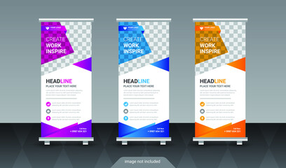 Creative roll up banner design template
