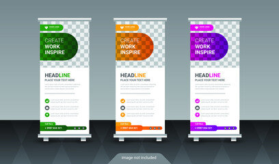 Creative roll up banner design template