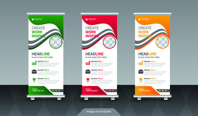 Creative roll up banner design template