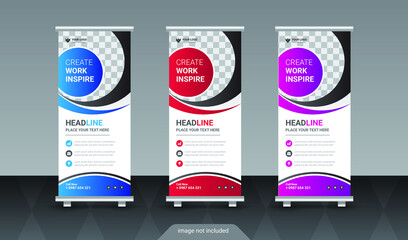 Creative roll up banner design template
