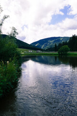 Obraz premium Austria, Almenland, lake in the mountains Teichalm. 
