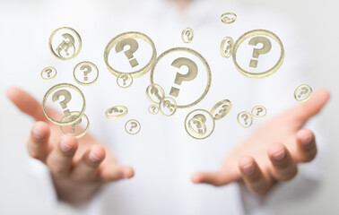 Infinite question marks, original 3d illustration