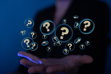 Infinite question marks, original 3d illustration