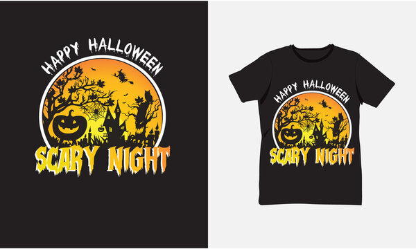 Halloween T-shirt Design | Halloween scary night t-shirt design