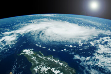 Hurricane from space. Elements of this image were furnished by NASA.