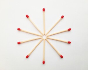 matches on white background