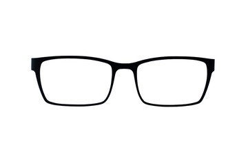 Fototapeta premium Glasses with rectangular frames isolated on white