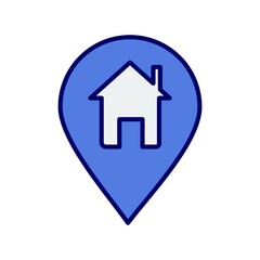 Location Line Filled Vector Icon Design