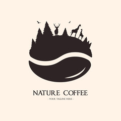 PrintCoffee logo combined with Wildlife Nature theme