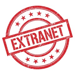 EXTRANET text written on red vintage stamp.