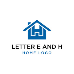 HOME LOGO WITH LETTER E AND H