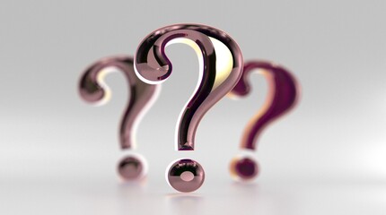 colored question marks background concept. 3D Rendering.