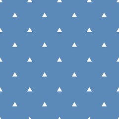 Tile vector pattern with white triangles on blue background