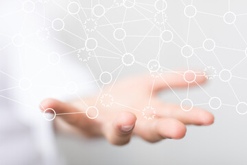 Big data and artificial intelligence concept. Machine learning and cyber mind domination