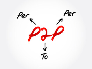 Fototapeta premium P2P - Per to Per acronym, technology concept background
