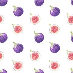 Fig Watercolor Seamless Pattern