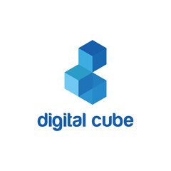 Business corporate letter D logo design vector. Colorful letter D logo design template. Digital cube logo vector. Cube logo .
