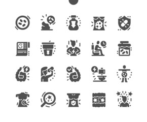 Probiotics. Intestinal microflora. Bacteria protection. Toilet problems. Yogurt. Health care, medical and medicine. Vector Solid Icons. Simple Pictogram