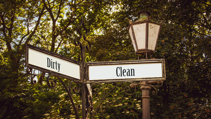 Street Sign Clean versus Dirty