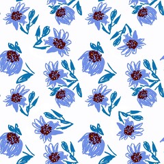 seamless pattern with sunflowers
