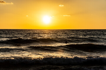 Sunset on the beach, holiday ambiance