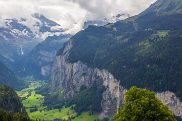 Naklejka premium summer in Lauterbrunnen Valley in Switzerland