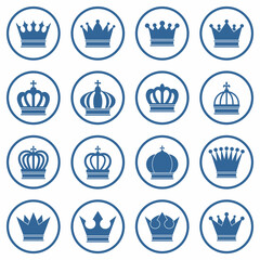crown icon set vector sign symbol of king