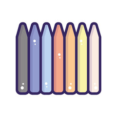 Isolated group of crayons icon
