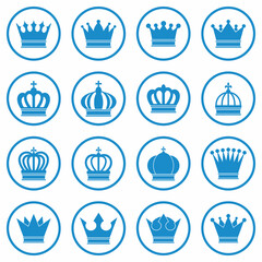 crown icon set vector sign symbol of king