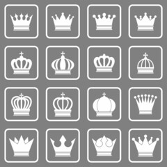 crown icon set vector sign symbol of king