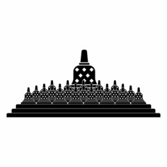 Borobudur temple landmark illustrations vector sign symbol