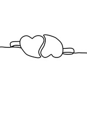 One continuous line, two hearts 