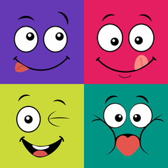illustration smiles emotion face character set cute joy expression icon happy funny cartoon design mouth comic humor laugh graphic mobile mood social nice digital doodle eye smile emoji message